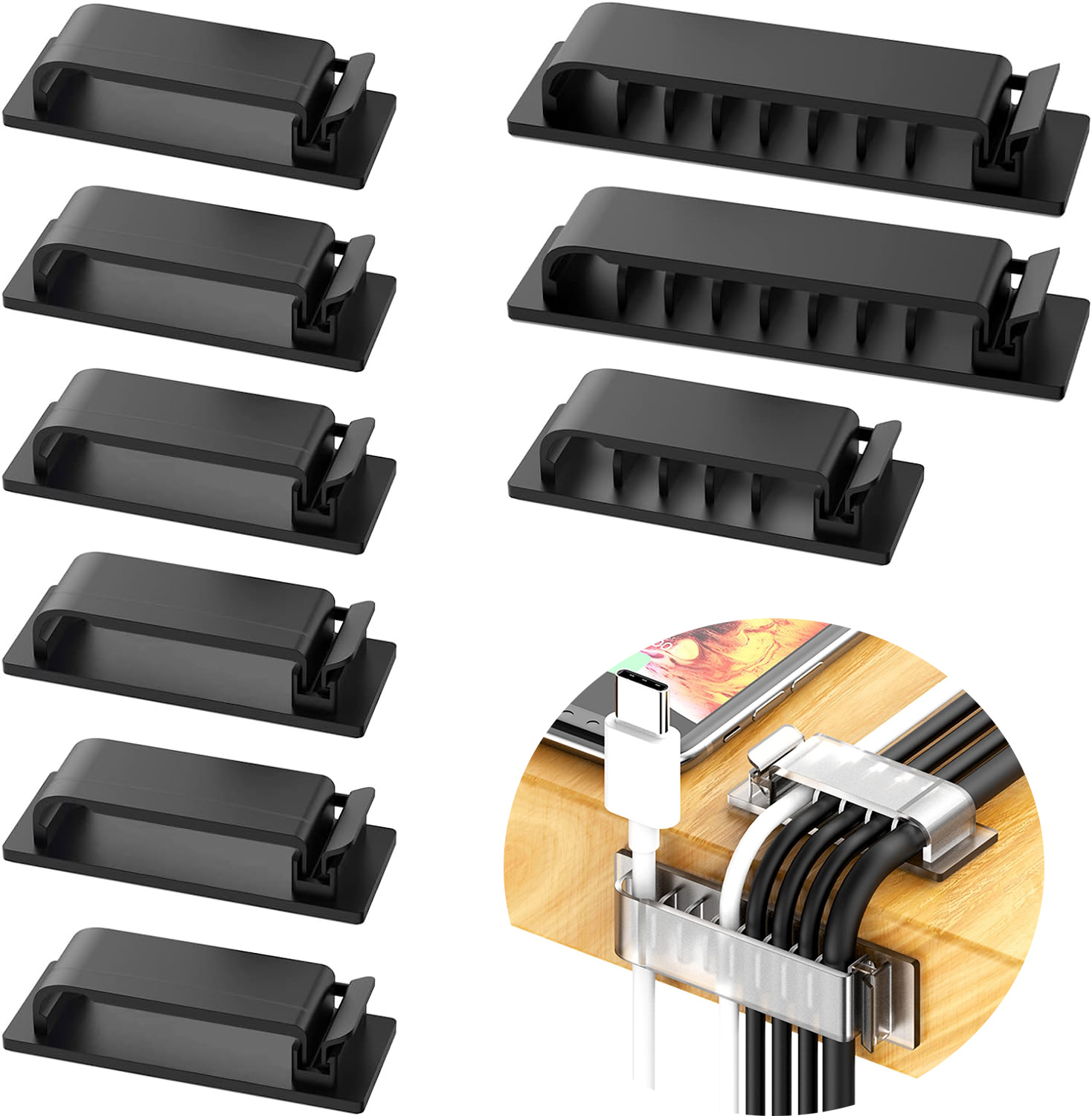 Cable Staple Clip - 케이블 주최자 자체 접착 케이블 클립