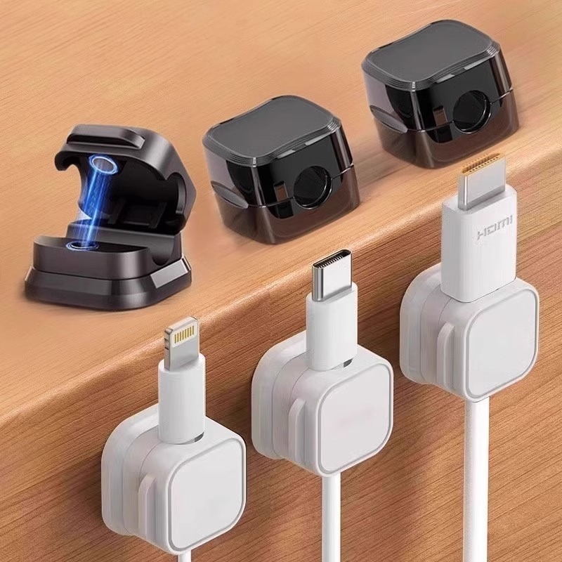 Cable Staple Clip - 자석식 케이블 정리기 데스크탑 차량용 데이터