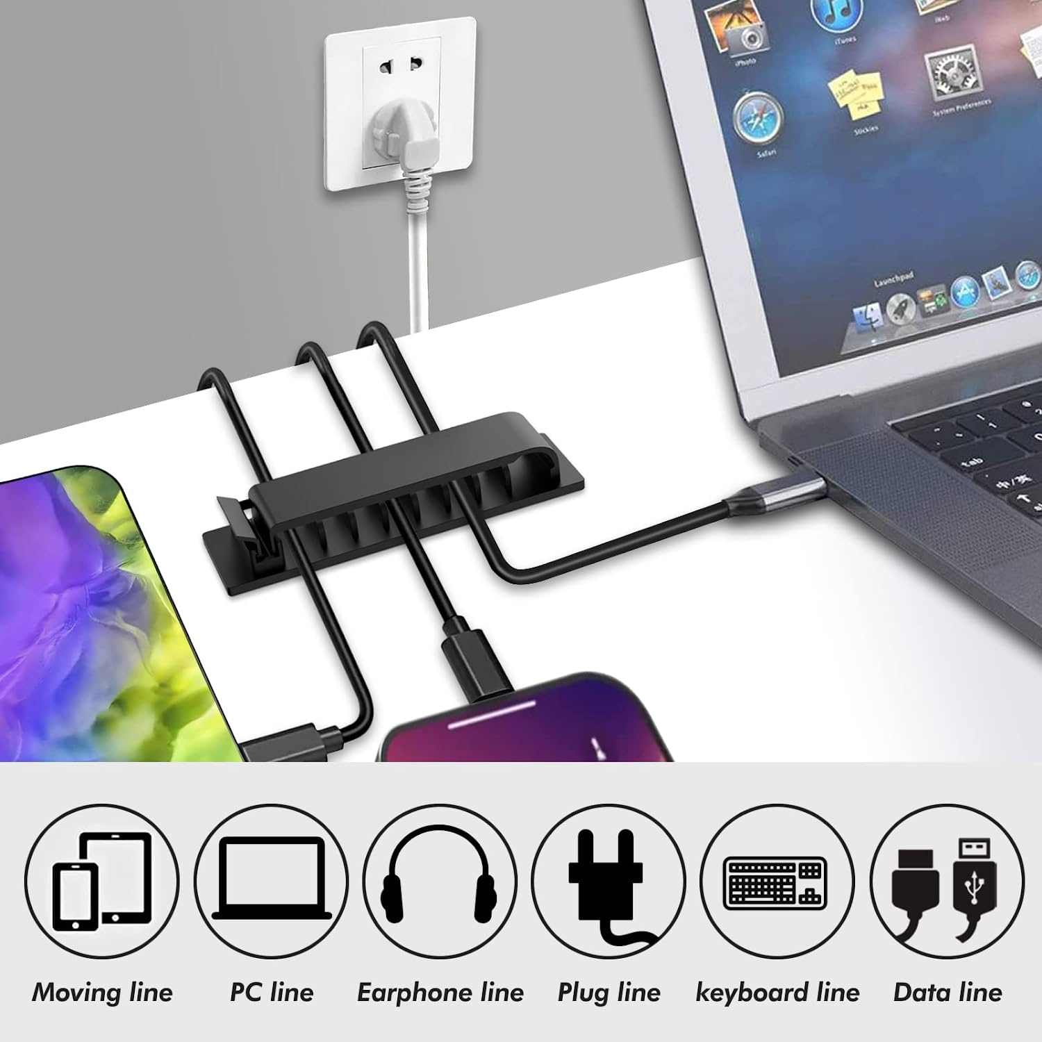 케이블 주최자 자체 접착 케이블 클립 USB 케이블 관 - Cable Staple Clip 리뷰 및 가격