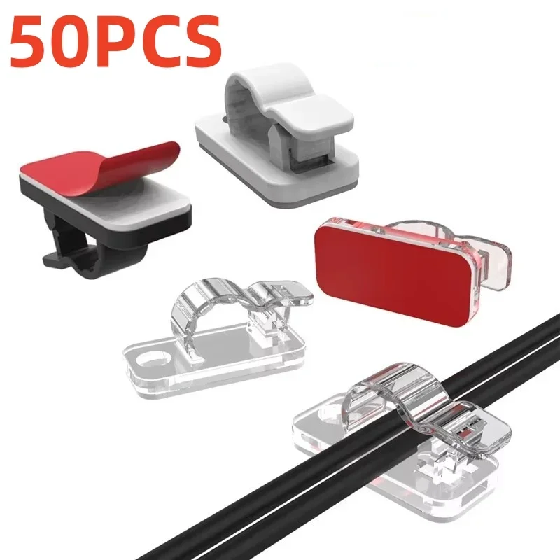 10/50Pcs 자기 접착 케이블 클립 코드 관리 와이 - Cable Staple Clip 리뷰 및 가격