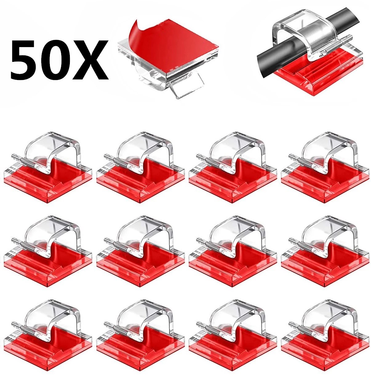 10/20/50PCS 자기 접착 케이블 주최자 클립 케 - Cable Staple Clip 리뷰 및 가격